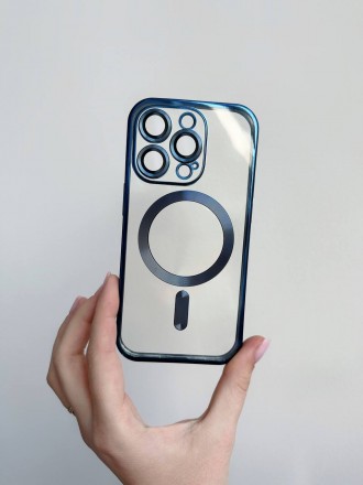 Чехол для айфон Shining with MagSafe Силиконовые чехлы с стеклянной защитой каме. . фото 5