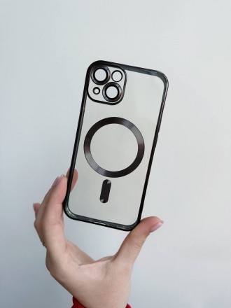 Чехол для айфон Shining with MagSafe Силиконовые чехлы с стеклянной защитой каме. . фото 4