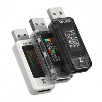 Вимірювач напруги та струму WITRN A2 USB-A (нова версія A2, нова форма, подвійна. . фото 4