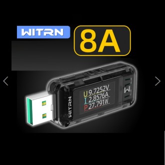 Вимірювач напруги та струму WITRN A2 USB-A (нова версія A2, нова форма, подвійна. . фото 2
