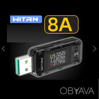 Вимірювач напруги та струму WITRN A2 USB-A (нова версія A2, нова форма, подвійна. . фото 1