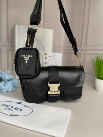
 Модель: Prada Pocket nylon and brushed leather bag
Артикул: wb010
Материал: Эк. . фото 3