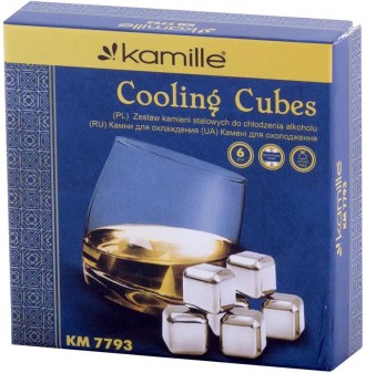Камни для виски Kamille (охладительные кубики) из нержавеющей стали. Предназначе. . фото 4