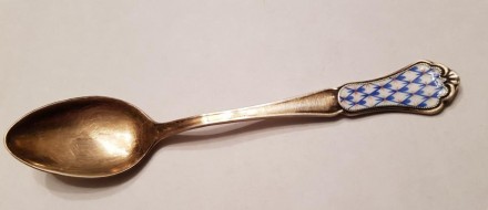 Кофейная Ложка Серебро 925 Эмаль. Черкаси. фото 1 Кофейная Ложка Серебро 925 Эмаль. Черкаси. фото 1