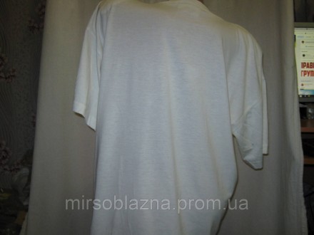  Женская футболка б/у, размер визуально 50-52, молочного цвета, короткий рукав, . . фото 6
