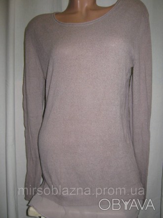  Женский тонкий свитерок б/у, размер визуально 48, с длинным рукавом, горловина . . фото 1