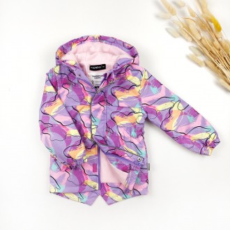 Парка на слимтексе и микрофлисе Акварель 01231 (фиол). Львов. фото 1