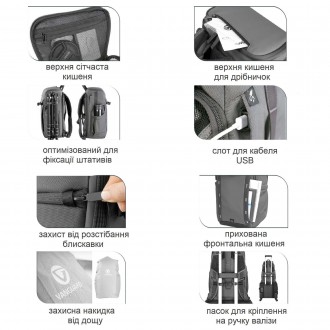 Класичні рюкзаки для фотокамер VEO Adaptor мають солідний зовнішній вигляд, вико. . фото 32
