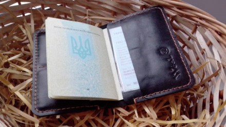 Портмоне гаманець, клатч, гаманець «West», натуральна шкіра, ручна робота, з гра. . фото 5