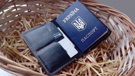 Портмоне гаманець, клатч, гаманець «West», натуральна шкіра, ручна робота, з гра. . фото 2