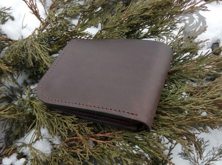 Шкіряний гаманець, портмоне "Wallet2" ручної роботи, натуральна шкіра, на кнопці. . фото 7