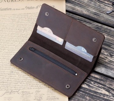 Портмоне гаманець клатч шкіряний кошелек "Сomplex" ручної роботи, натуральна шкі. . фото 4