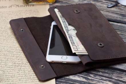 Портмоне гаманець клатч шкіряний кошелек "Сomplex" ручної роботи, натуральна шкі. . фото 2