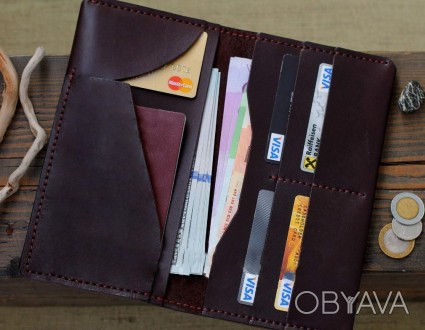 Портмоне гаманець клатч шкіряний гаманець "Rove" ручної роботи, натуральна шкіра. . фото 1