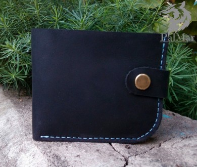 Шкіряний гаманець портмоне "Wallet3" ручної роботи, натуральна шкіра, на кнопці
. . фото 3