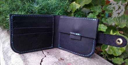 Шкіряний гаманець портмоне "Wallet3" ручної роботи, натуральна шкіра, на кнопці
. . фото 4
