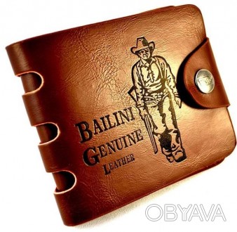 Гаманець "Bailini Genuine Leather", з тисненням ковбоя, Чоловічий гаманець
Телеф. . фото 1