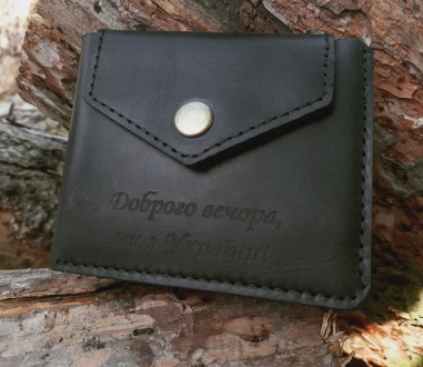 Шкіряний гаманець з гравіюванням, гаманець з ініціалами, іменний гаманець, Іменн. . фото 26