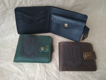 Шкіряний гаманець з гравіюванням Тризуба
Стильний, практичний і оригінальний гам. . фото 8