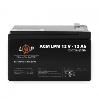 Аккумулятор LPM 12 - 12 AH изготовлен с применением технологии AGM (Absorptive G. . фото 4
