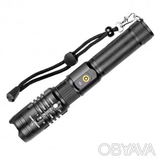 Ліхтарик з акумулятором ЧорнийEH-FL-B10 . . фото 1