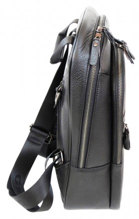 Мужской городской рюкзак из натуральной кожи Giorgio Ferretti черный 2018064HJ00. . фото 7