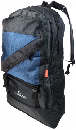 Рюкзак туристический с возможностью увеличения  Nobrand S9802 40л Черный с синим. . фото 2