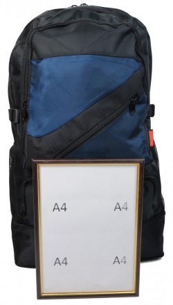 Рюкзак туристический с возможностью увеличения  Nobrand S9802 40л Черный с синим. . фото 7