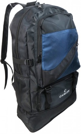 Рюкзак туристический с возможностью увеличения  Nobrand S9802 40л Черный с синим. . фото 3