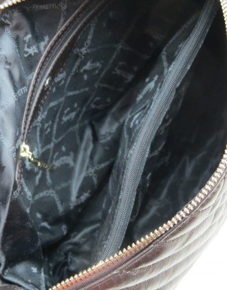 Женская кожаная сумка с ремешком цепочкой Giorgio Ferretti 90488-137 Коричневая
. . фото 7