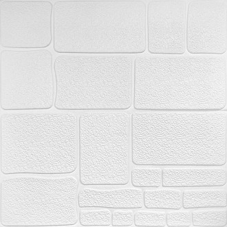  Самоклеящаяся 3D панель камень белый 700х700х6мм Декоративная панель "камень бе. . фото 2