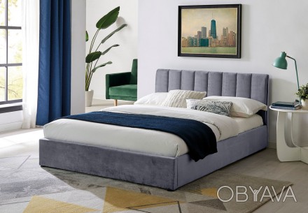 
Ліжко MONTREAL VELVET 140X200 Сірий : стильна і сучасна модель від меблевої ком. . фото 1