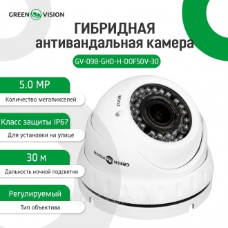 Гибридная Антивандальная камера GV-098-GHD-H-DOF50V-30. Лубны. фото 1 Гибридная Антивандальная камера GV-098-GHD-H-DOF50V-30. Лубны. фото 1