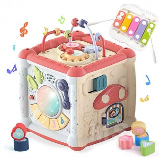 Развивающая игрушка "музыкальный куб" (сортер, ксилофон) ТМ Sobebear арт. YL 612. . фото 2