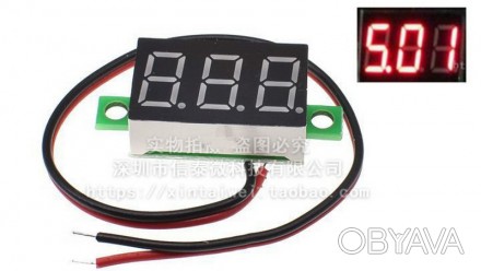 Миниатюрный цифровой вольтметр постоянного тока 0.28 4.5-30V (18613)
