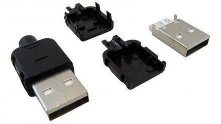  Штекер USB разборной в корпусе под кабель.. . фото 3