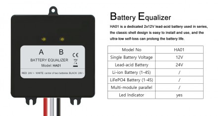 Battery Equalizer HA01
Балансир заряда для двух АКБ 12 Вольт (Battery Equalizer). . фото 9