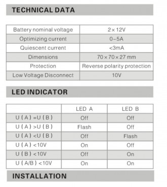 Battery Equalizer HA01
Балансир заряда для двух АКБ 12 Вольт (Battery Equalizer). . фото 6