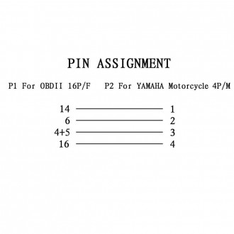 ПЕРЕХОДНИК YAMAHA 4 pin адаптор 16Pin OBD2 OBDII кабель диагностический
Совмести. . фото 3