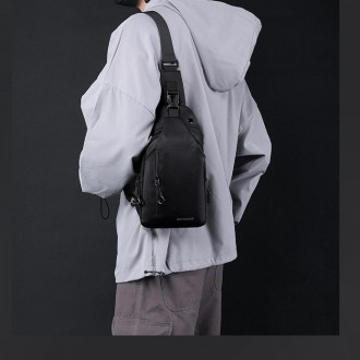 
	Мужская сумка слинг Confident AT08-T-1100-28A пошита из влагостойкого текстиля. . фото 3