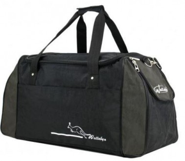 Прочная спортивная сумка 59 л Wallaby, Украина 447-5 цвет черный со вставками ха. . фото 2
