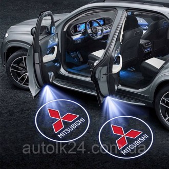 Светодиодные подсветки двери с логотипом Mitsubishi Pajero, Grandis устанавливаю. . фото 10