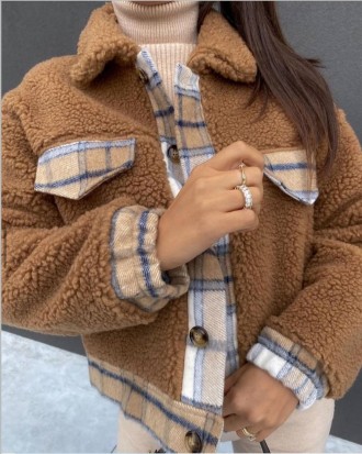 Теплое пальто-рубашка-,-коричневый. Николаев. фото 1