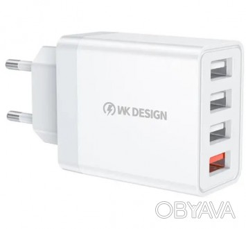 Сетевое зарядное устройство USB WK WP-U125-White белое