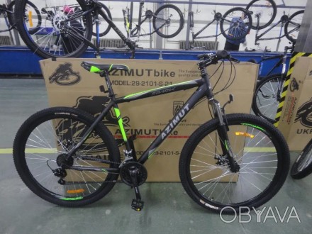 
Спортивный горный велосипед 29 дюймов Аzimut Spark SHIMANO GFRD рама 19" черно-. . фото 1
