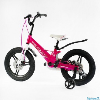 Велосипед детский двухколёсный 16 дюймов магниевый с дисковыми тормозами CORSO R. . фото 3