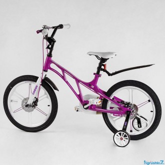Велосипед магниевый 18" дюймов 2-х колёсный "CORSO Elit" EL-40011 фиолетовый (АН. . фото 5