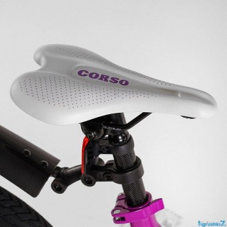 Велосипед магниевый 18" дюймов 2-х колёсный "CORSO Elit" EL-40011 фиолетовый (АН. . фото 3