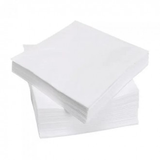 Салфетка белая однослойная, размер 21*21 см, цвет белый, в упаковке 420 шт. Мини. . фото 2