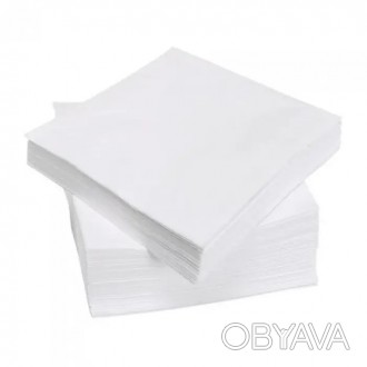 Салфетка белая однослойная, размер 21*21 см, цвет белый, в упаковке 420 шт. Мини. . фото 1